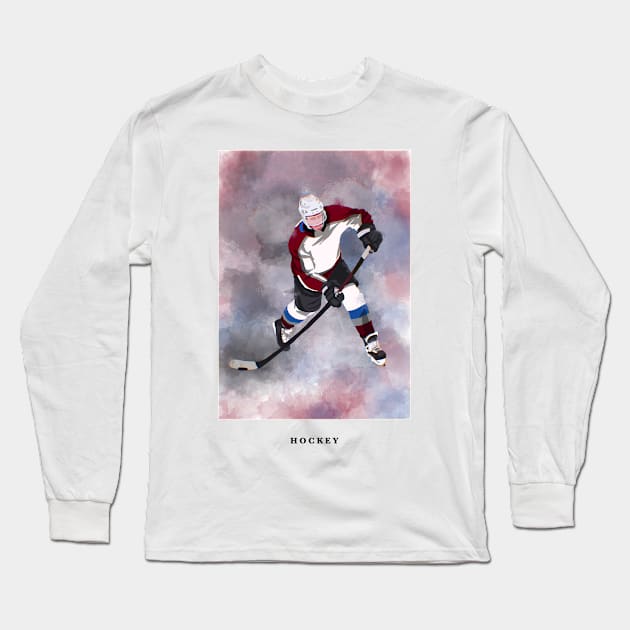 hockey Long Sleeve T-Shirt by Mousely 